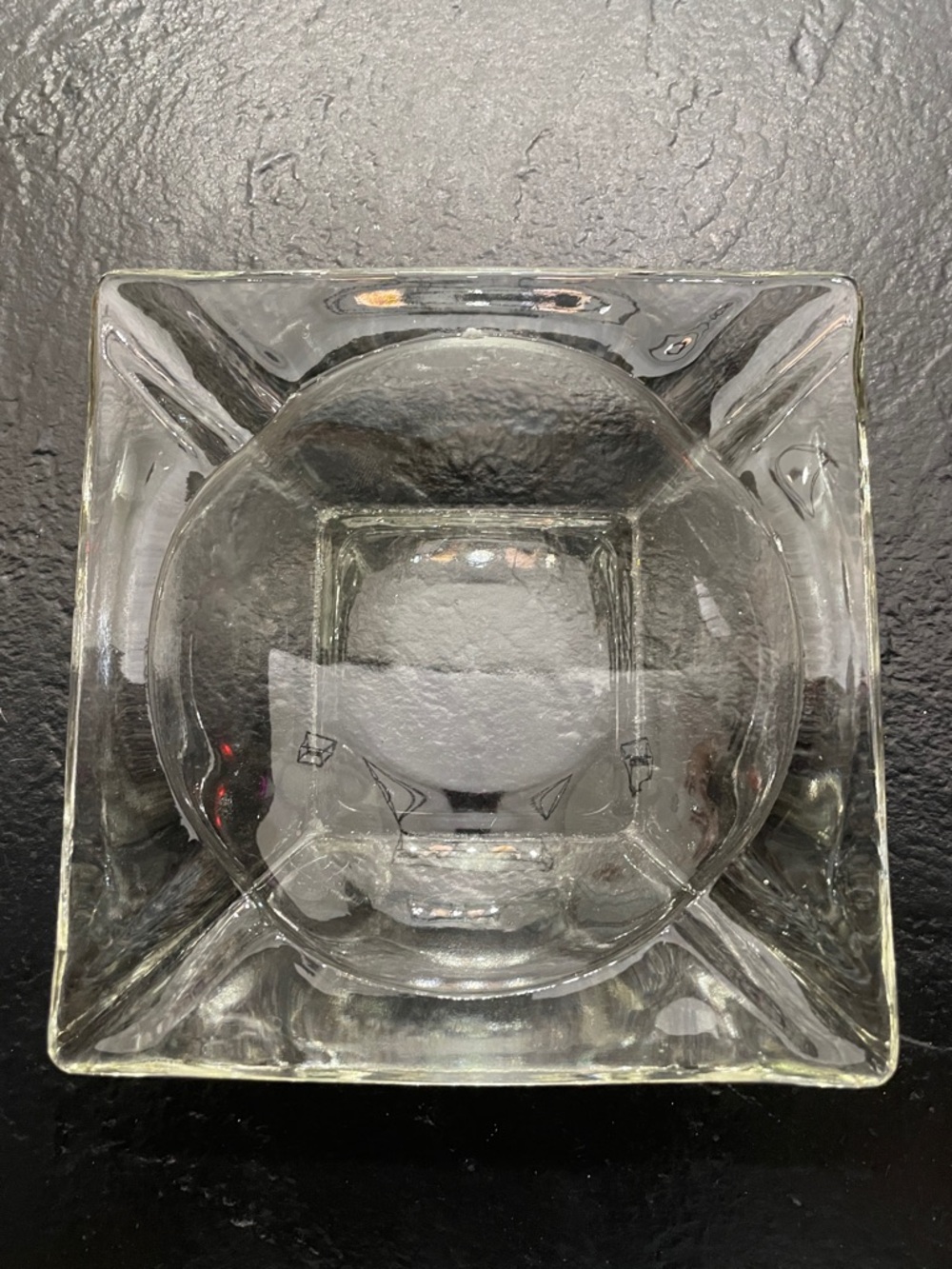 Vintage Clear Glass Square Ashtray